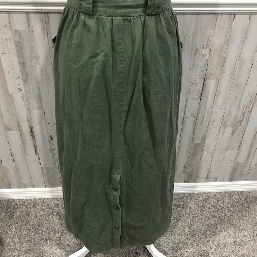 Vintage Olive Green Maxi Skirt - Picture 4 of 7